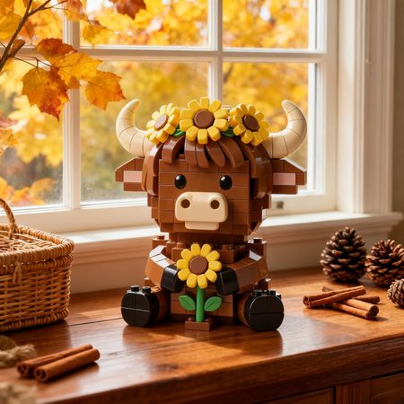 🔥Hot Sale 50% OFF🔥Sunflower Highland Cow Brick Set🌻🐂