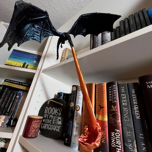 🔥Hot sale 49% OFF✨Dragon Flame Book Nook – Fantasy Bookshelf Insert