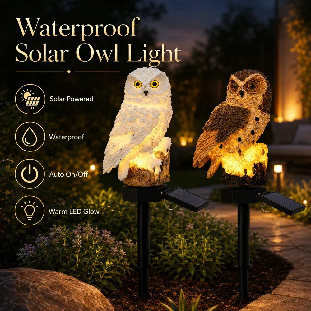 🔥 Holiday Special 50% OFF 🔥 Waterproof Solar Owl Light