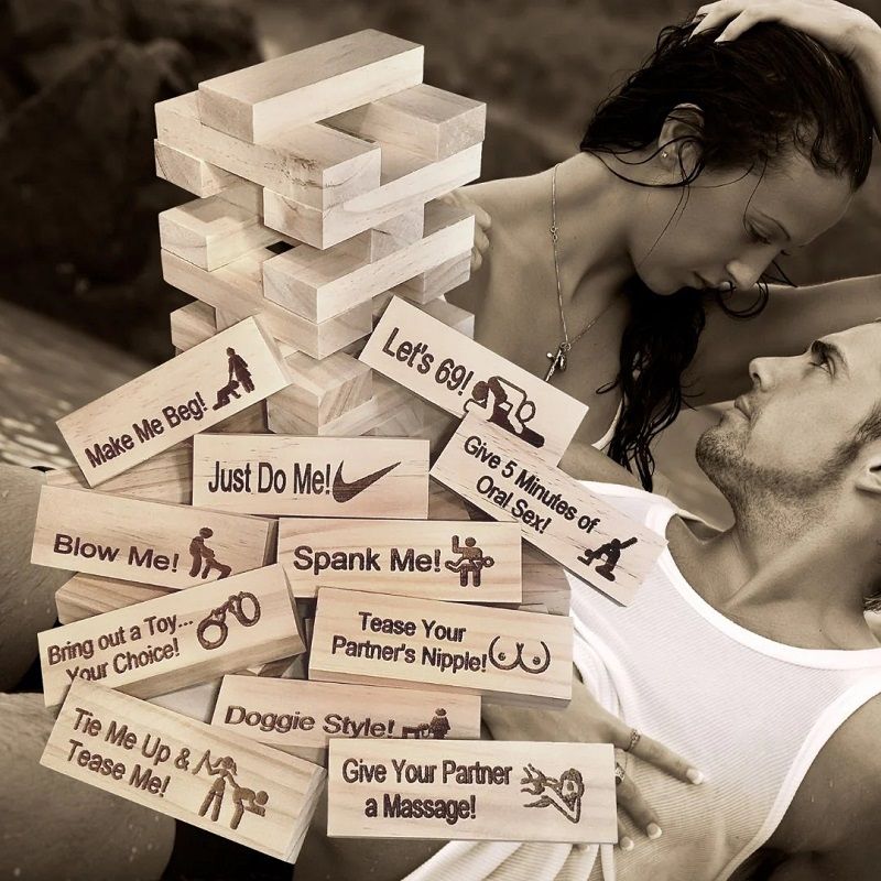 👩‍❤️‍💋‍👨Couple Date Block Tower Jenga Game💕