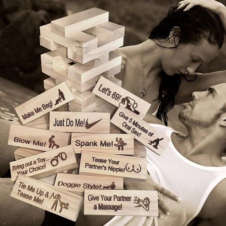 👩‍❤️‍💋‍👨Couple Date Block Tower Jenga Game💕
