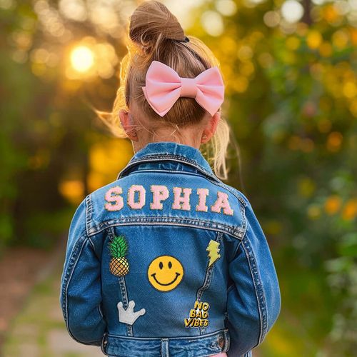 Personalized Kids Denim Patch Jacket