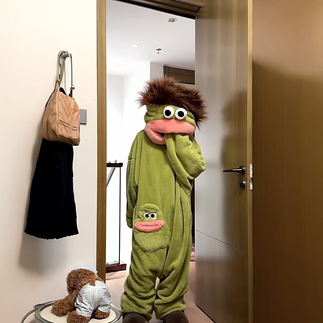 Cozy Oversized Hooded Flannel Monster Robe