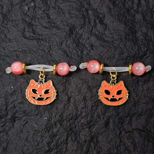 Adjustable Crystal Bead Playful Cat(1 Pair)