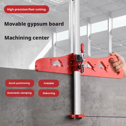 Aluminum Alloy Gypsum Board Cutter, Push‑Type, Foldable, Manual Dust‑Free, Gypsum Board Cutting Tool, DIY Woodworking Tool