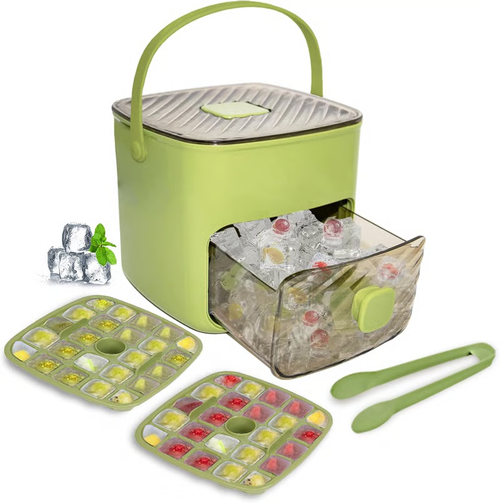 Portable Ice Maker with Lid and Storage Box