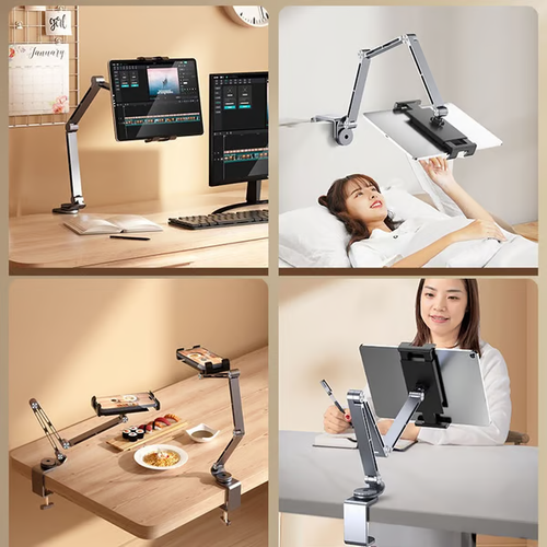 🎁360-degree rotating adjustable and stable multifunctional aluminum alloy stand metal cantilever desktop mobile phone iPad stand