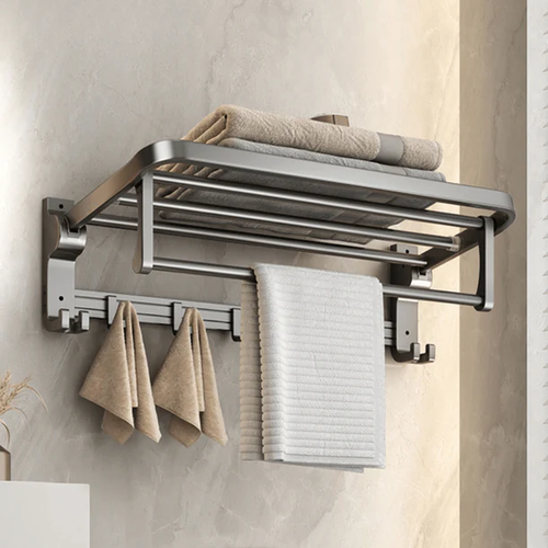 免打孔浴巾架Wall-Mounted Punch-Free Towel Organizerz