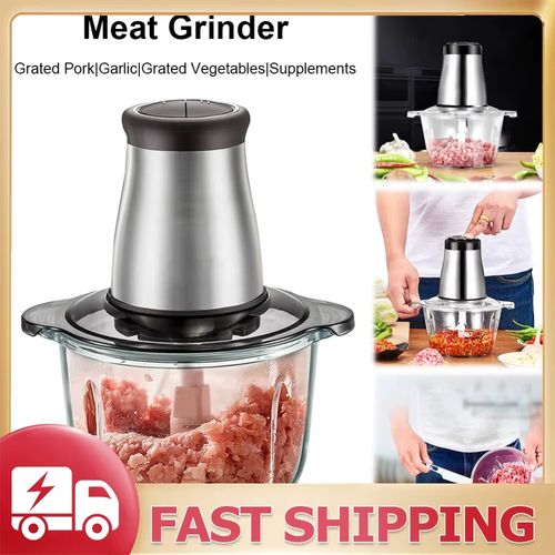 Electric Meat Grinder Food Chopper with Bi-Level Blades Garlic Onion Chopper Large Capacity for Meat Nuts Onion Garlic