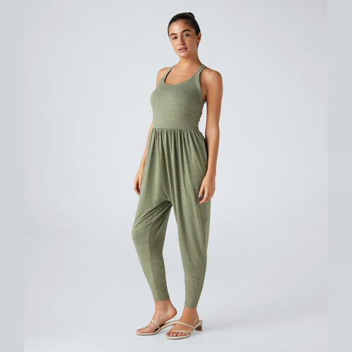 Backless Twisted U-Neck Side Pocket Harem Casual Jumpsuit - Easy Peezy Edition, Summer Outfits