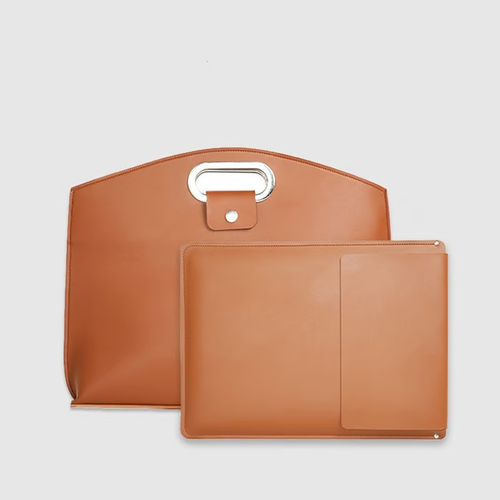 Waterproof Leather 14-16In 2PCS Laptop Bag for Women Handbag