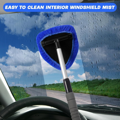 🔥Microfiber Car Windshield Cleaning Tool with Extendable Handle （ three cloth covers）