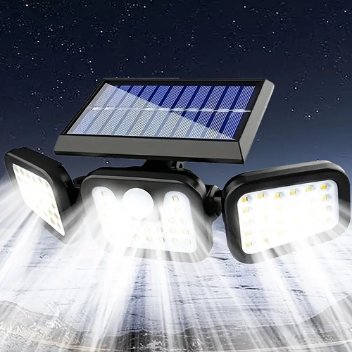 Three-head separate solar LED wall lamp, outdoor sensor, IP55 waterproof, courtyard, lighting, wall lamp, emergency light-9