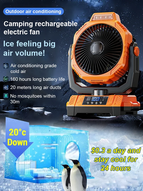 Camping rechargeable electric fan