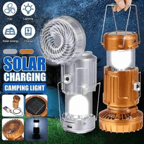🔥Hot sale🔥🌿Portable LED camping lantern with fan