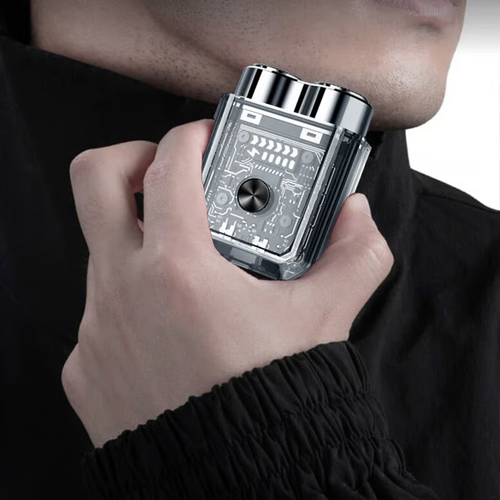 😍Mini Transparent Body Dual Head Magnetic Electric Shaver