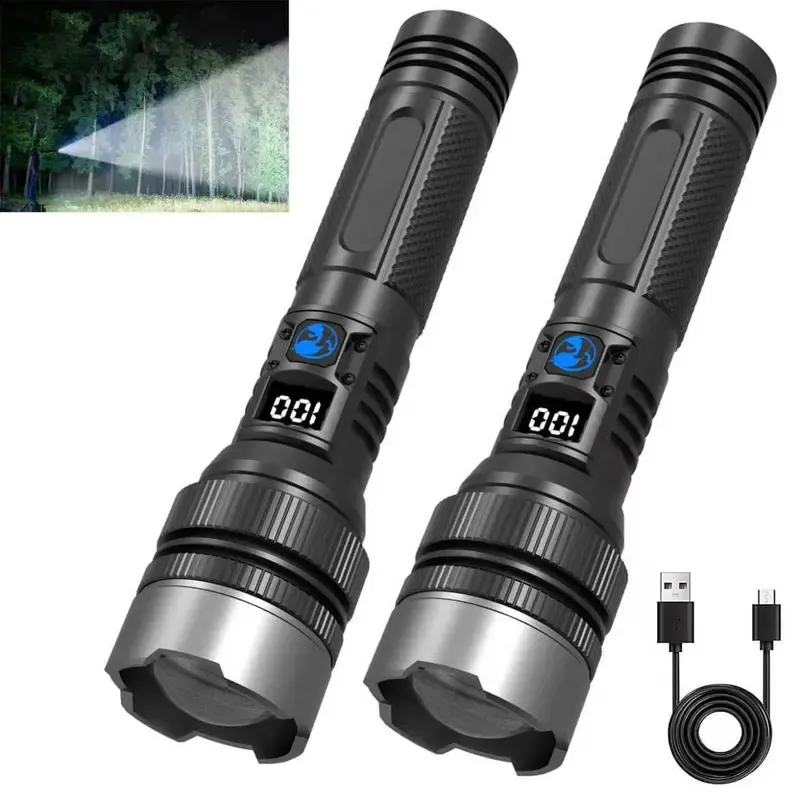 2-in-1 POWER BANK FLASHLI I'mGHT | Super Bright, USB Rechargeable, Zoomable | Camping, Emergency, Fishing  shopping fyp  oryou  flashlight  life  householdappliances  US OutdoorFun