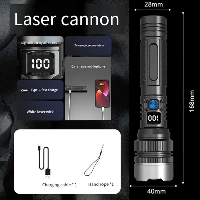 2-in-1 POWER BANK FLASHLI I'mGHT | Super Bright, USB Rechargeable, Zoomable | Camping, Emergency, Fishing  shopping fyp  oryou  flashlight  life  householdappliances  US OutdoorFun