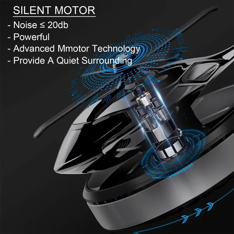 Creative Solar-Powered Rotating Helicopter-Style Aluminum Alloy Air Freshener - Car Interior Accessories, Air Purifier, Odor Elim., Car Aromatherapy Auto Accessory