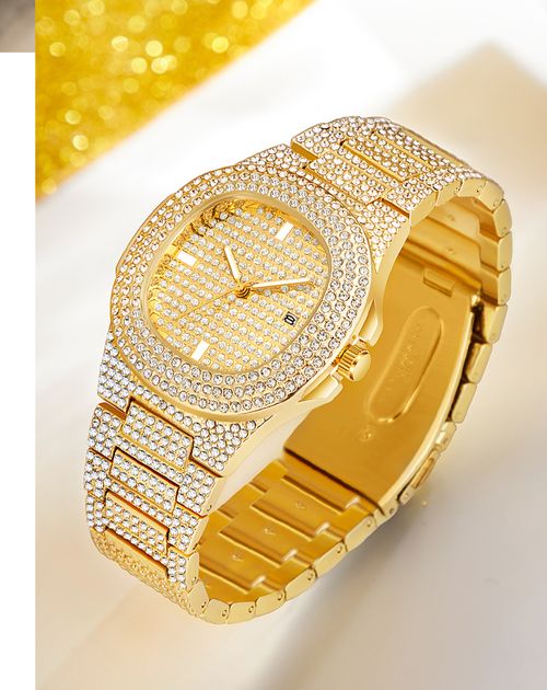 Luxury all-diamond quartz watch