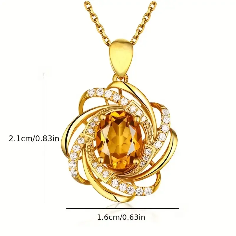 1Pcs Fashionable Elegant Spiral Flower Women's Pendant Necklace Exquisite Valentine's Day Wedding Bridal Jewelry Gift