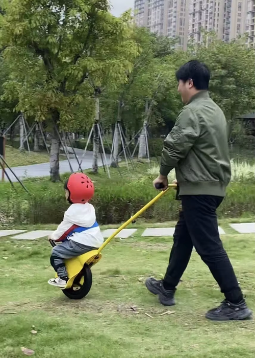 Family unicycle trolley walking baby magic😍👩‍👩‍👧‍👦