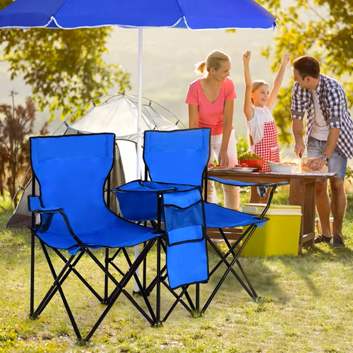 Umbrella double-seater outdoor beach chair