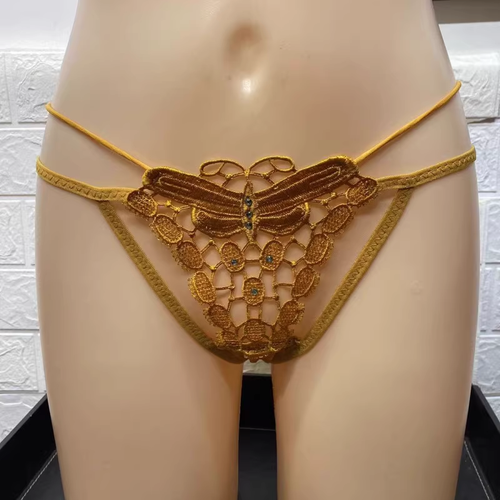 💋buy 2 get 2 free (4pcs)💋Chinese-style hollow butterfly with diamond cotton crotch thong😍