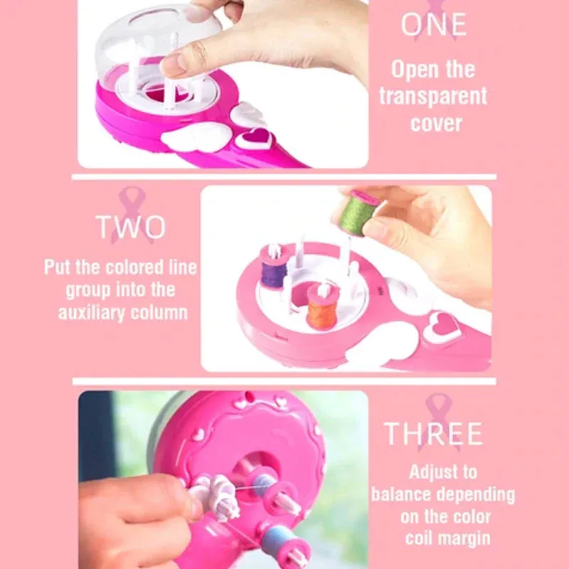 Girls Activity DIY Easy Braid Kit Bead & Jewelry game set Automatic Braid machine