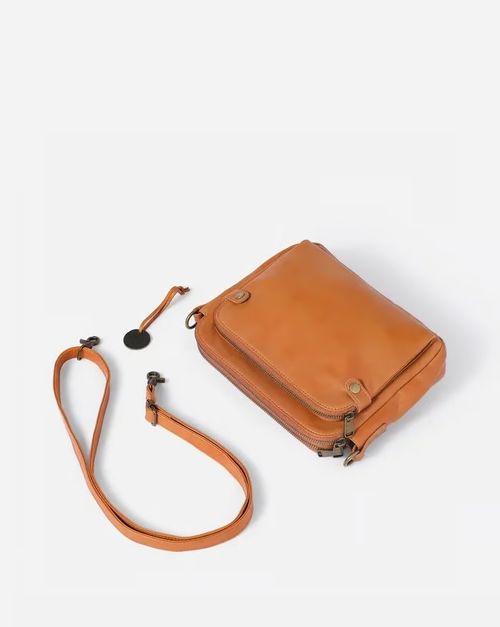 Three-layer PU leather crossbody bag multi-functional briefcase