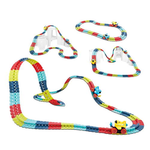 🎉Total length 2.4 m🎉🏎Changeable Track with LED Light-Up Race Car🏁