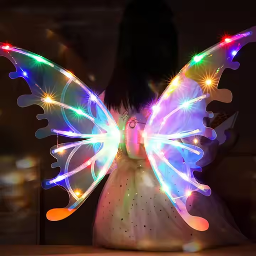 🧚🏽‍♀️Electronic butterfly wings Angel wings decoration with LED lights music🦋🌸
