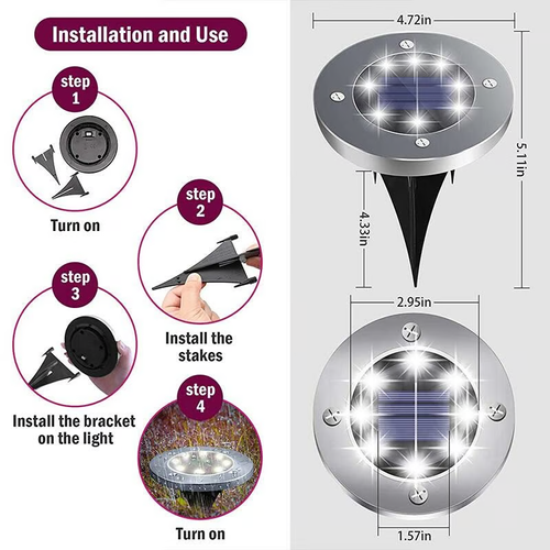💦Solar Powered Floor Path LED Light💡