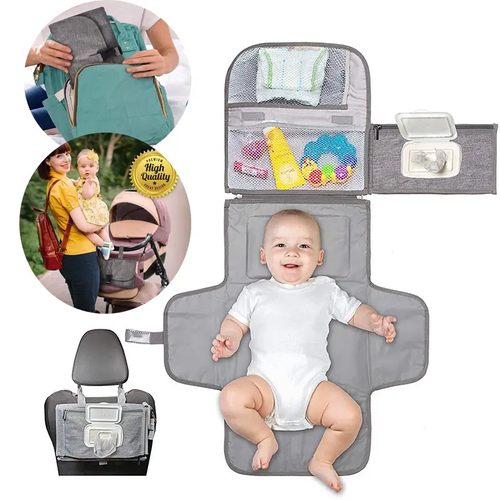 Hot Sale🔥Portable Diaper Changing Pad with Smart Wipes Pocket