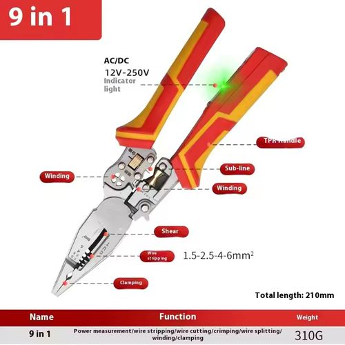 Multifunctional wire strippers will strip wire and electrical test