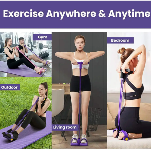 🔥Fitness Resistance Bands-4 Tube Pedal Ankle Puller🤸‍♀️