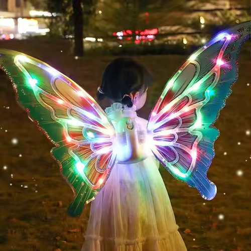 🧚🏽‍♀️Electronic butterfly wings Angel wings decoration with LED lights music🦋🌸