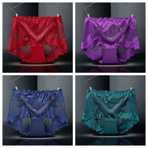 🔥Buy 1 and get 3 free🔥 Ladies Silk Lace Handmade Underwear Pack✨