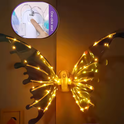 🧚🏽‍♀️Electronic butterfly wings Angel wings decoration with LED lights music🦋🌸