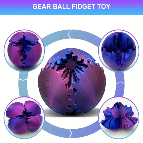 🔥3D Printed Rotating Gear Ball⚙️🌀