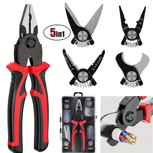 😍5-in-1 Interchangeable Multifunctional Stainless Steel Hand Plier 🛠️