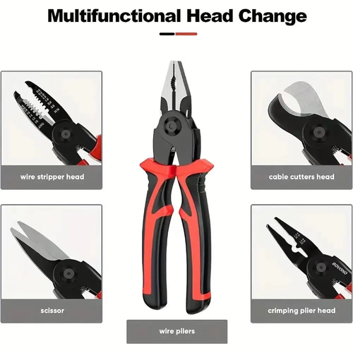 😍5-in-1 Interchangeable Multifunctional Stainless Steel Hand Plier 🛠️