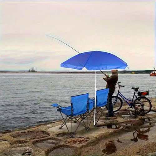 Umbrella double-seater outdoor beach chair