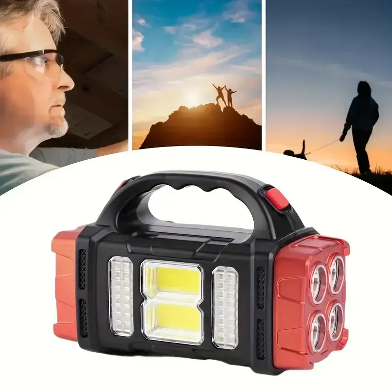 Multifunctional LED Solar Camping Light, Bright Portable Rechargeable Flashlight, Suitable For Outdoor Hiking Camping 💡💡