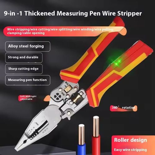 Multifunctional wire strippers will strip wire and electrical test