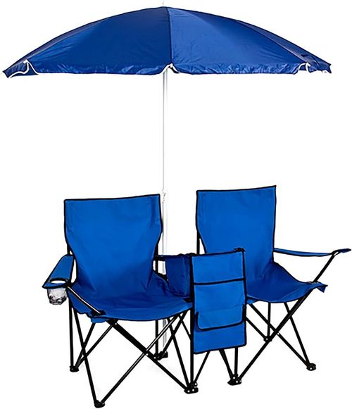 Umbrella double-seater outdoor beach chair