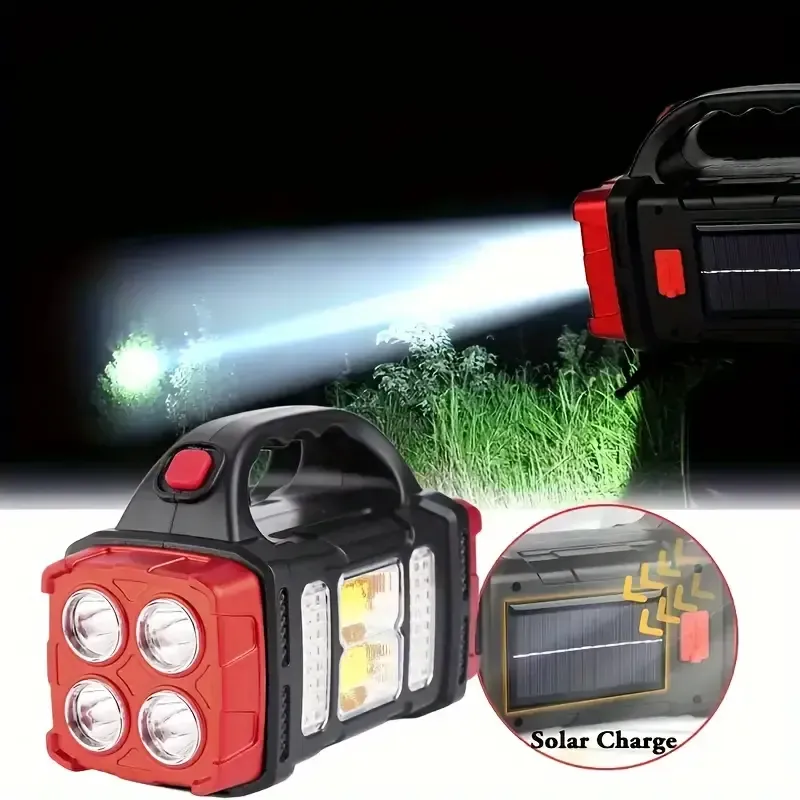 Multifunctional LED Solar Camping Light, Bright Portable Rechargeable Flashlight, Suitable For Outdoor Hiking Camping 💡💡