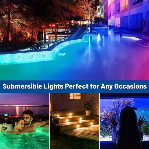 Buy one get three free (four lamps)💥Submersible LED Pool Lights (RF Remote Control