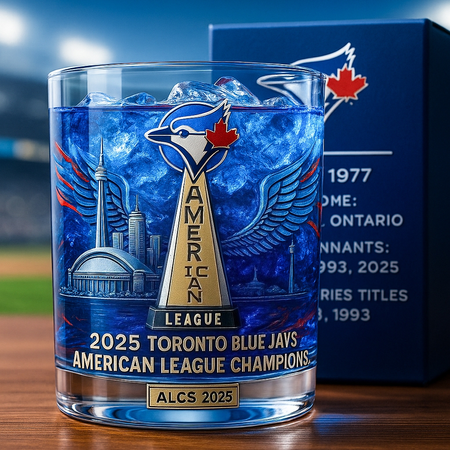 2025 Toronto Blue Jays AL Champions Whiskey Glass