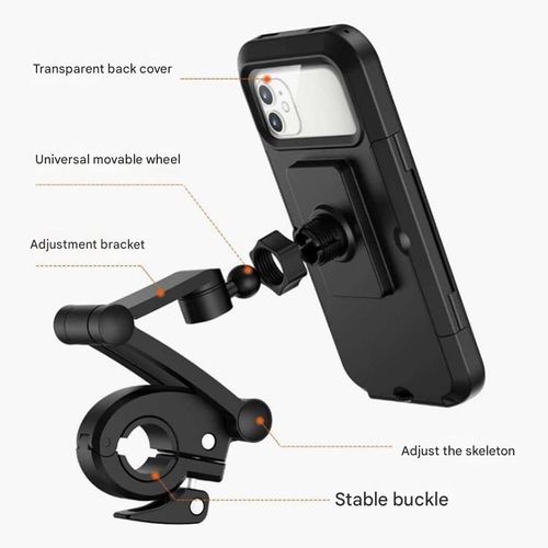 Waterproof Magnetic Phone Mount for Electric Vehicles, Motorcycles, and Bicycles — Rainproof, Retractable Navigation Holder with Waterproof Phone Case